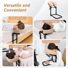 KAAMOS massage headrest in use during a massage session