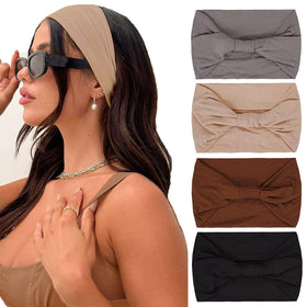 Kachanaa 4 pcs wide headbands for women with unique prints