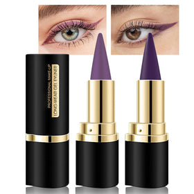 Kaely Angled Gel Eyeliner Pencil Set in violet lavender plum