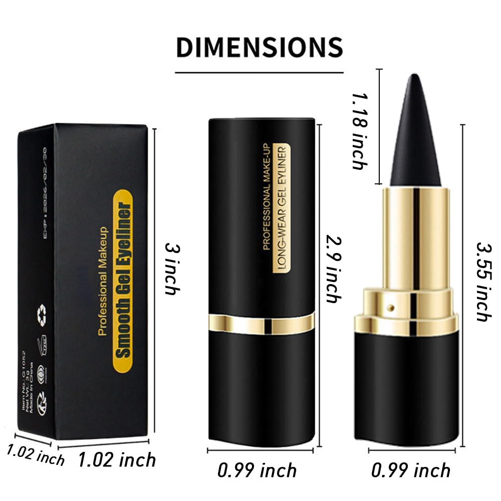 Kaely Black Gel Eyeliner Pencil alongside lip products