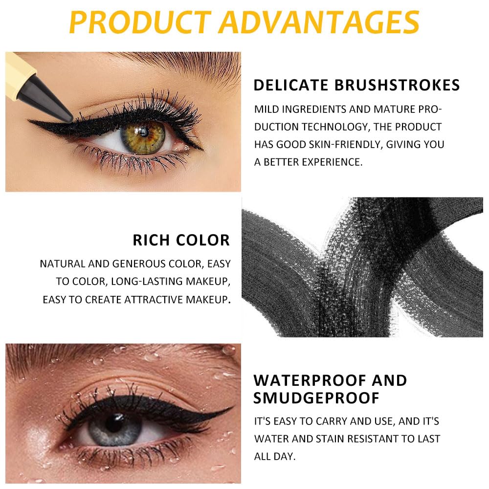 Kaely Black Gel Eyeliner Pencil with makeup brushes