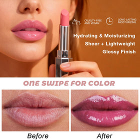 Kaely Cherry Honey Lipstick applied on lips for glossy finish