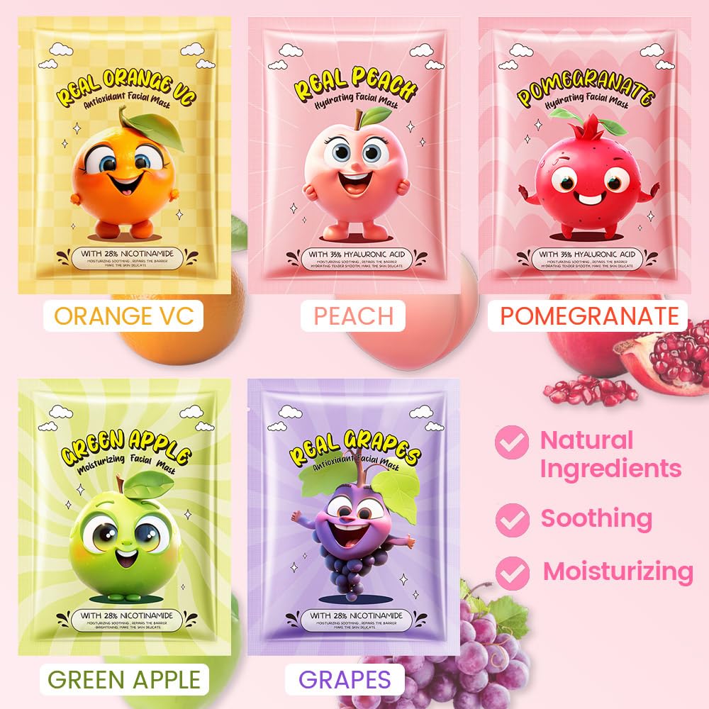 Kaely Fruit Face Masks packaging front view