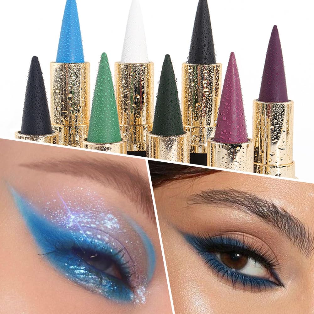 Kaely Gel Eyeliner Pencils Set displayed with makeup accessories