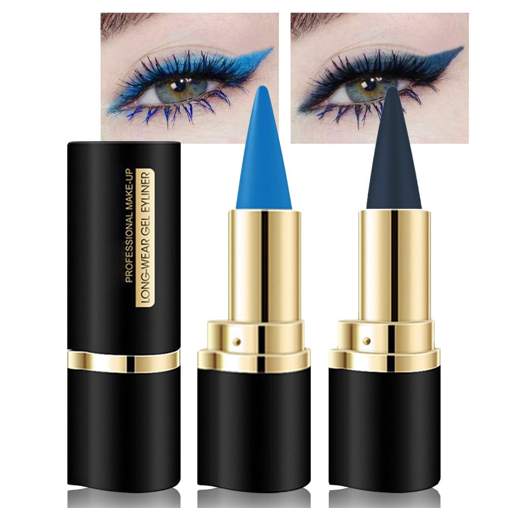 Kaely Gel Eyeliner Pencils Set front view with two dark blue pencils