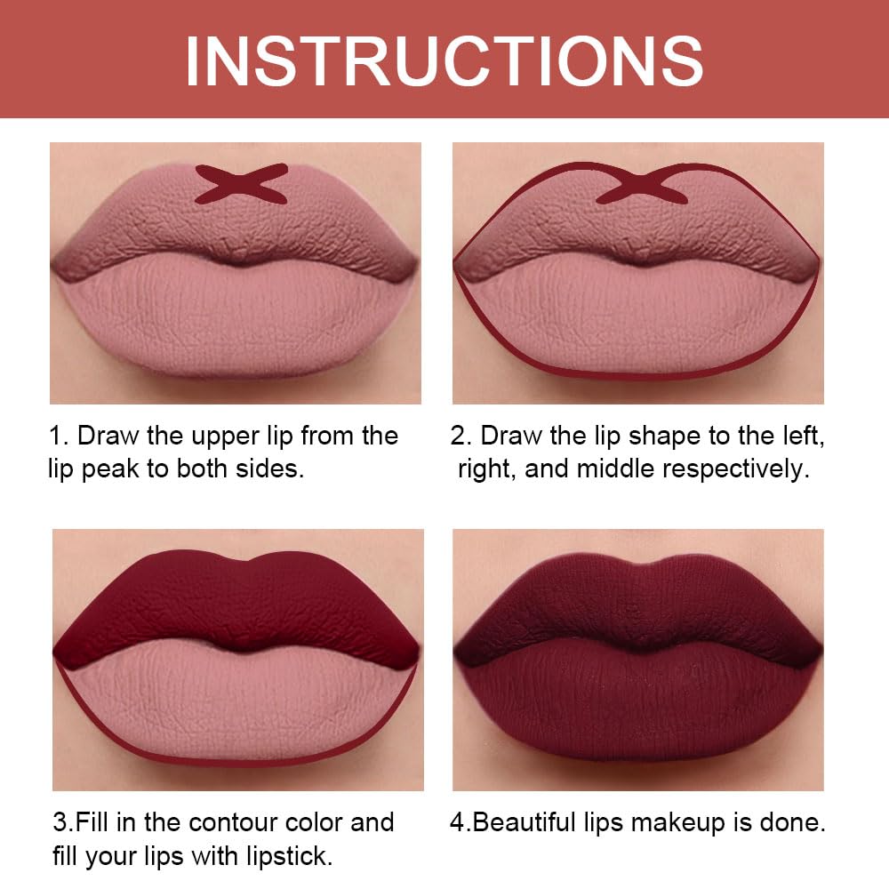 Kaely lip liner pencil in use on model's lips