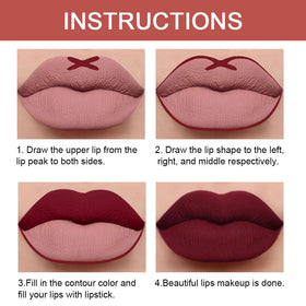 Kaely lip liner pencil in use on model's lips