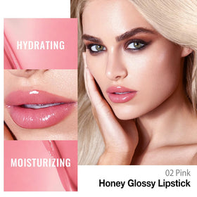Kaely Pink Honey Lipstick swatch on skin showing sheer colour