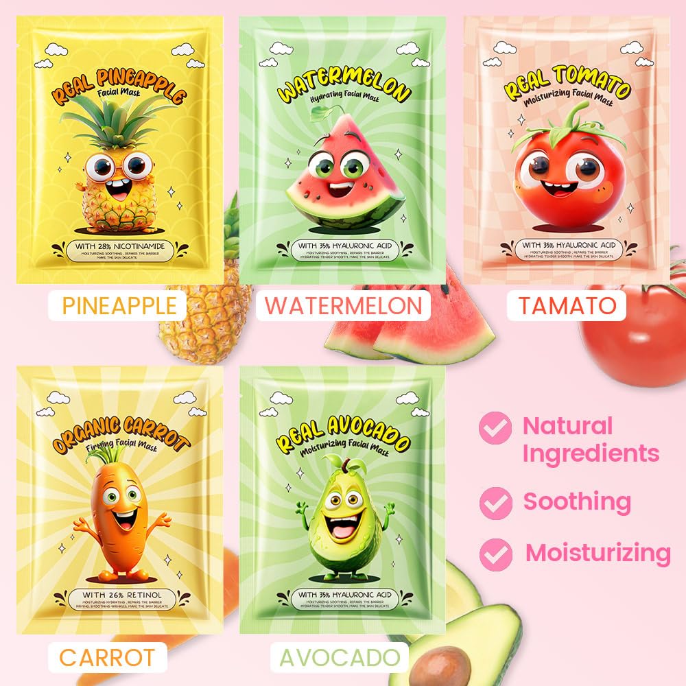Kaely sheet mask featuring pineapple and mango