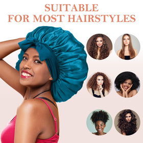 Kafteri bonnets set displayed with hair accessories