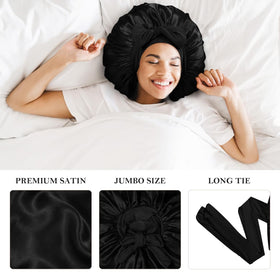 Kafteri jumbo satin bonnet on a mannequin head