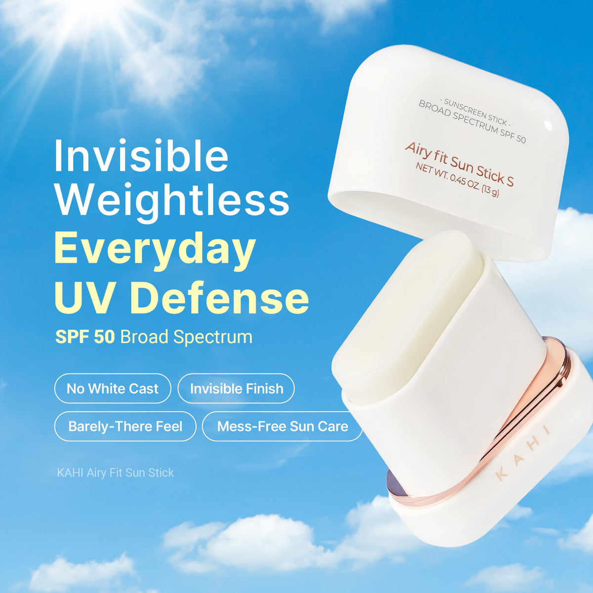 KAHI Airy Fit Sun Stick side view showing twist mechanism