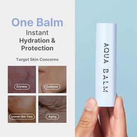 KAHI Aqua Balm Stick with ingredients displayed