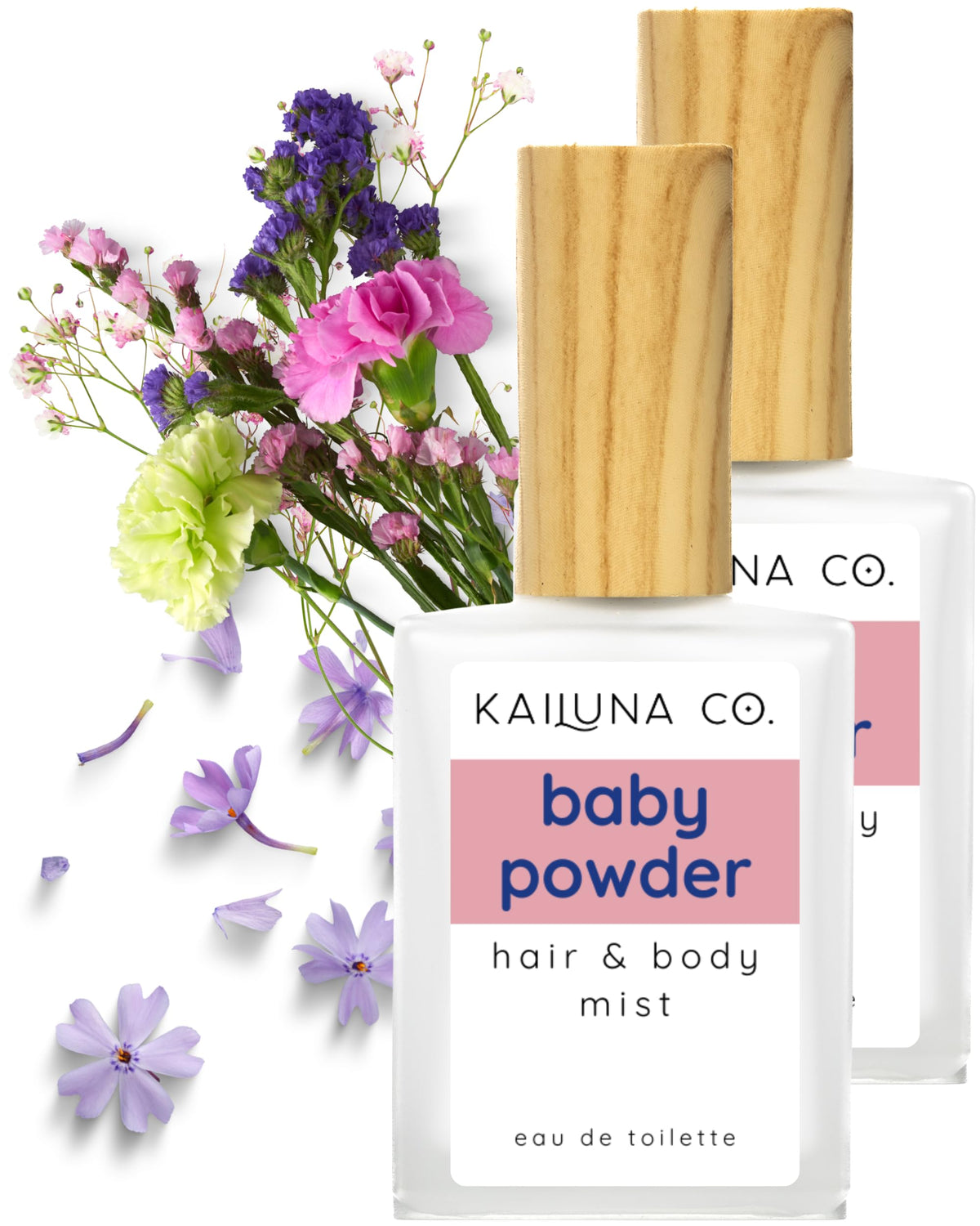 Kailuna Co. Baby Powder Essential Oil Hair & Body Mist twin pack front view