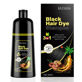 KAISASA Black Hair Dye Shampoo 3 in 1 front view with packaging