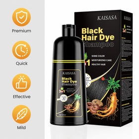 KAISASA Black Hair Dye Shampoo 3 in 1 product size comparison