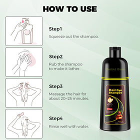 KAISASA Chestnut Brown Hair Dye Shampoo 3-in-1 side view