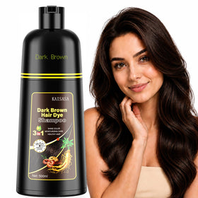 KAISASA Dark Brown Hair Dye Shampoo front view with packaging