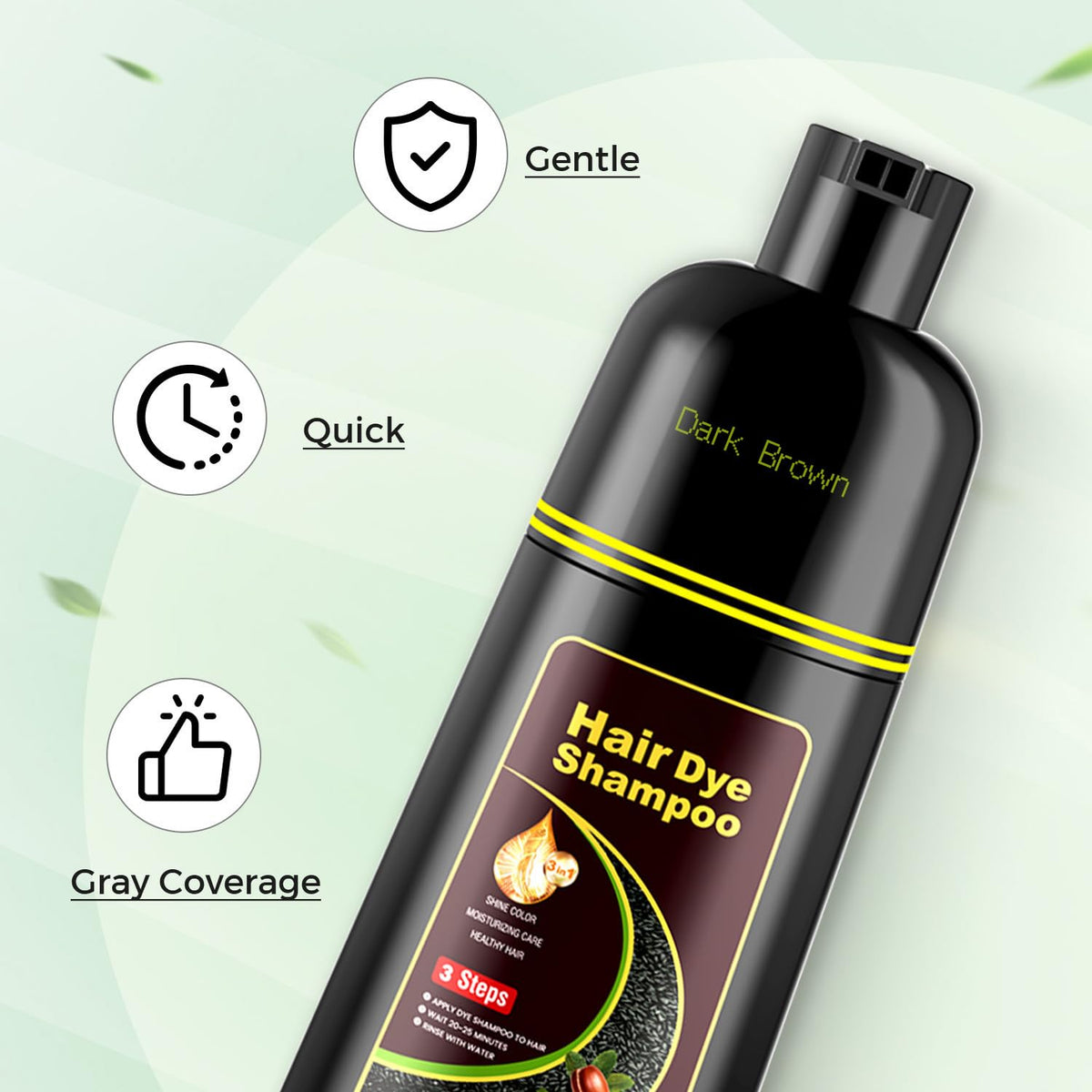 KAISASA Dark Brown Hair Dye Shampoo showing multiple colour options