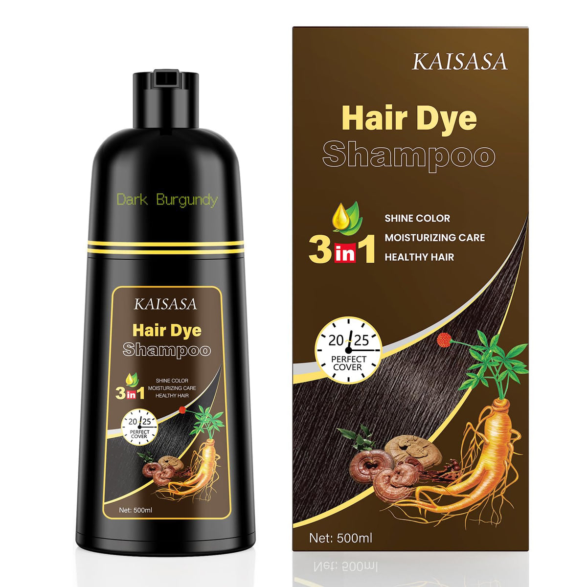 KAISASA Dark Burgundy Hair Dye Shampoo front view