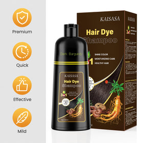 KAISASA Dark Burgundy Hair Dye Shampoo with vibrant hair color result