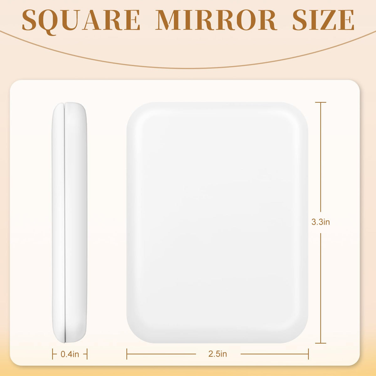 Kakuje Compact Mirror on a vanity table with makeup