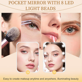 Kakuje Compact Mirror with LED lights, side view