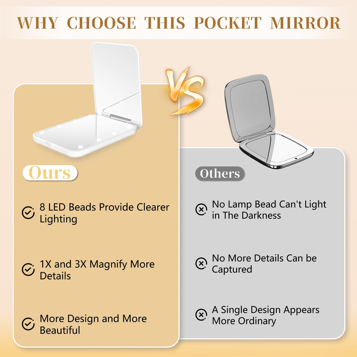 Kakuje Compact Mirror with packaging