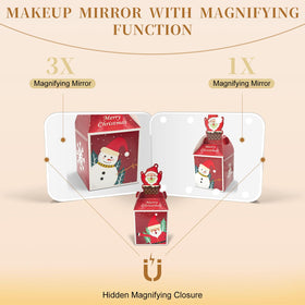 Kakuje Compact Mirror with ultra-bright LED lights on