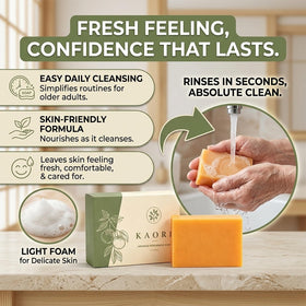 Kalani Glow Persimmon Soap Bar being used in the shower