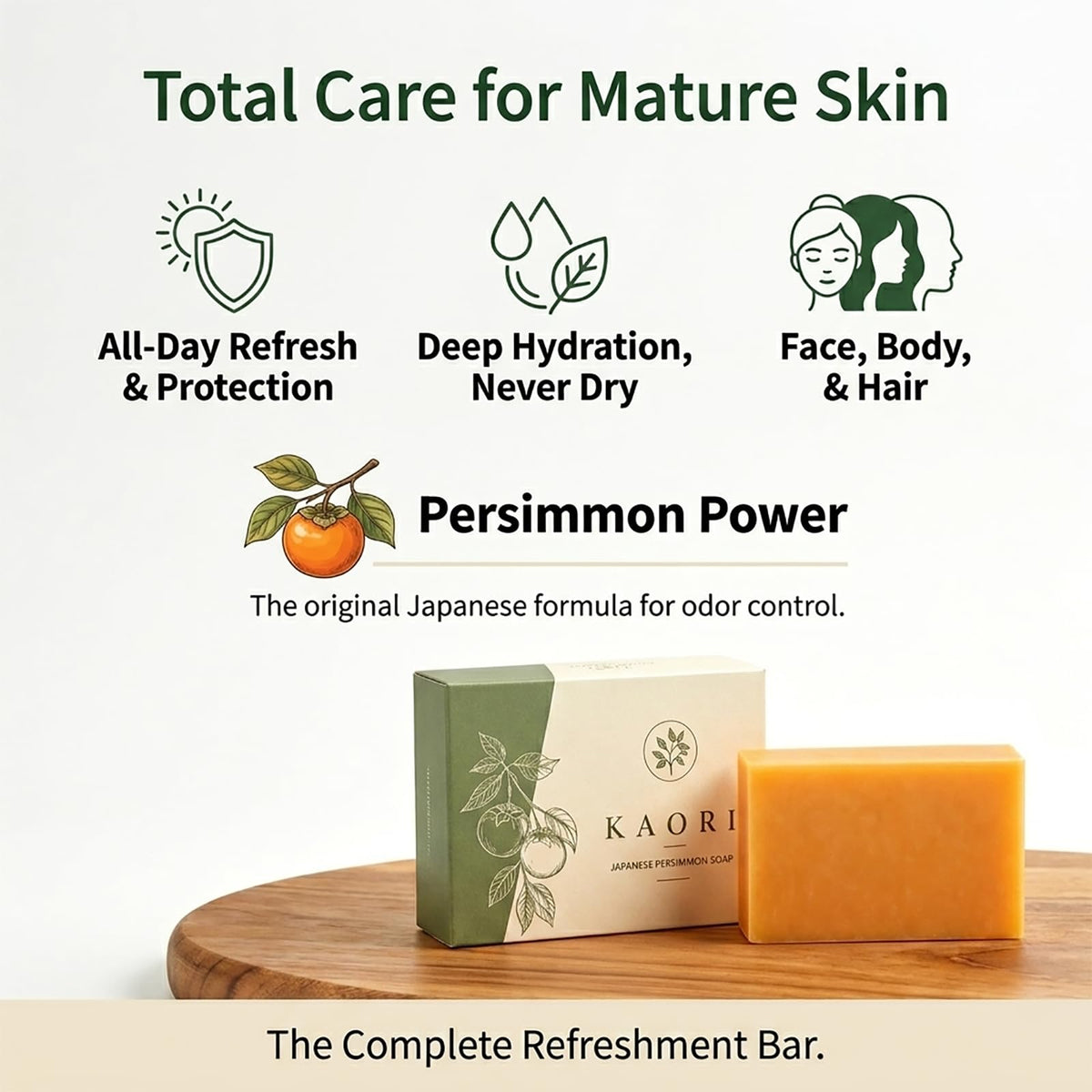 Kalani Glow Persimmon Soap Bar lathering on skin
