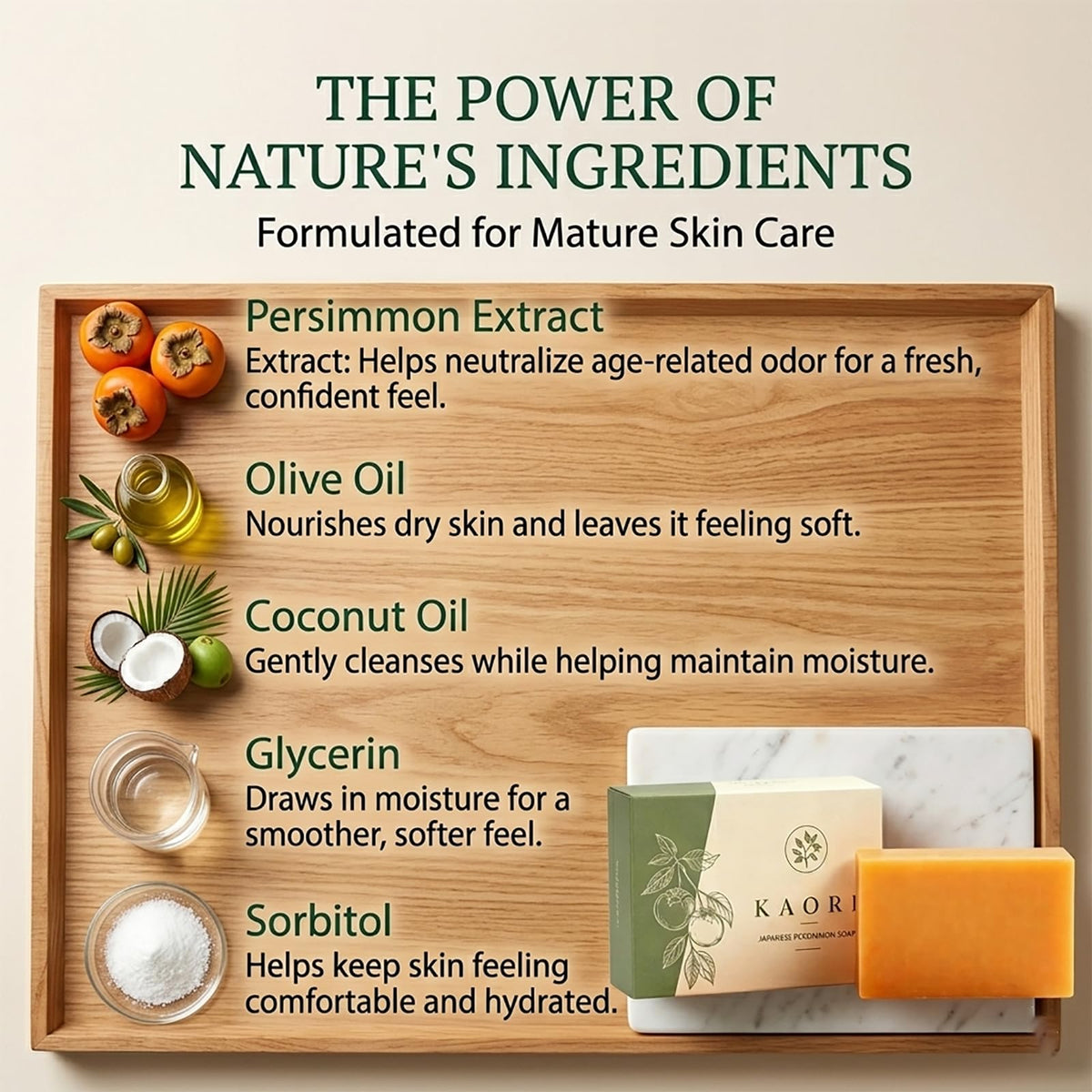Kalani Glow Persimmon Soap Bar on a soap dish