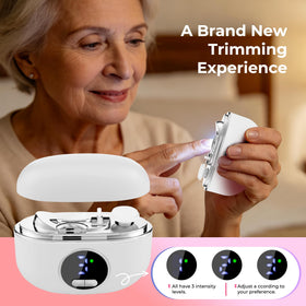 Kalapa Electric Nail Clipper side view showing smart display