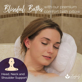KANDOONA Bath Pillow showing soft mesh fabric and suction cups