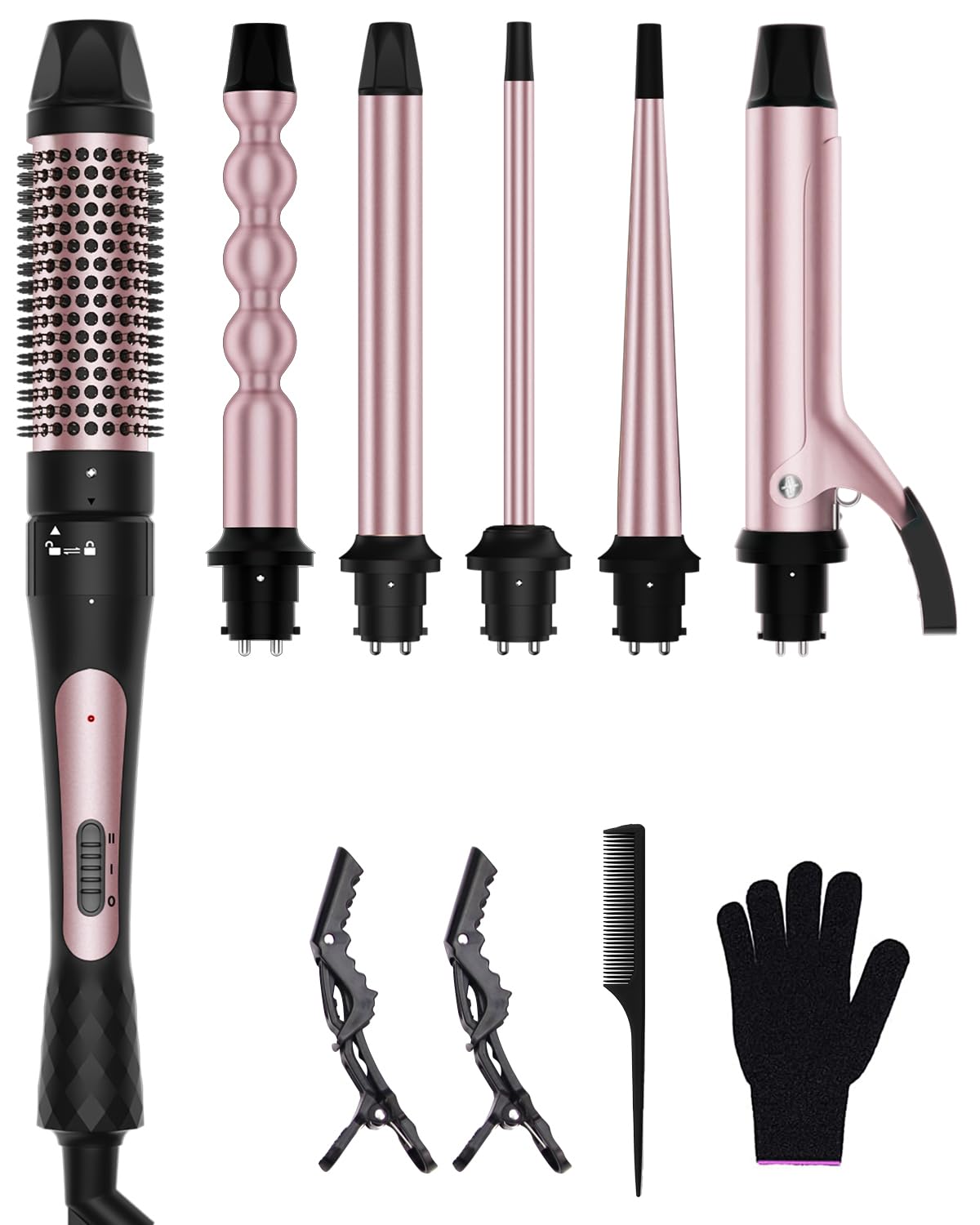 Karrong 6 in 1 Curling Iron Set with all interchangeable barrels