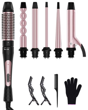 Karrong 6 in 1 Curling Iron Set with all interchangeable barrels