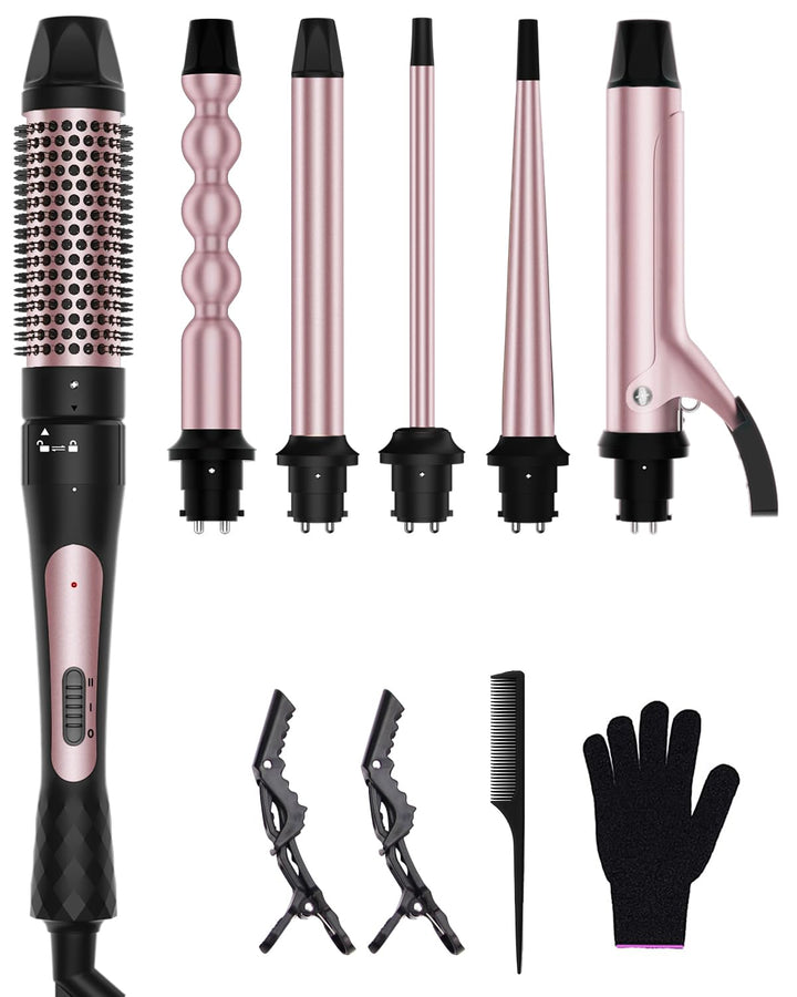 Karrong 6 in 1 Curling Iron Set with all interchangeable barrels