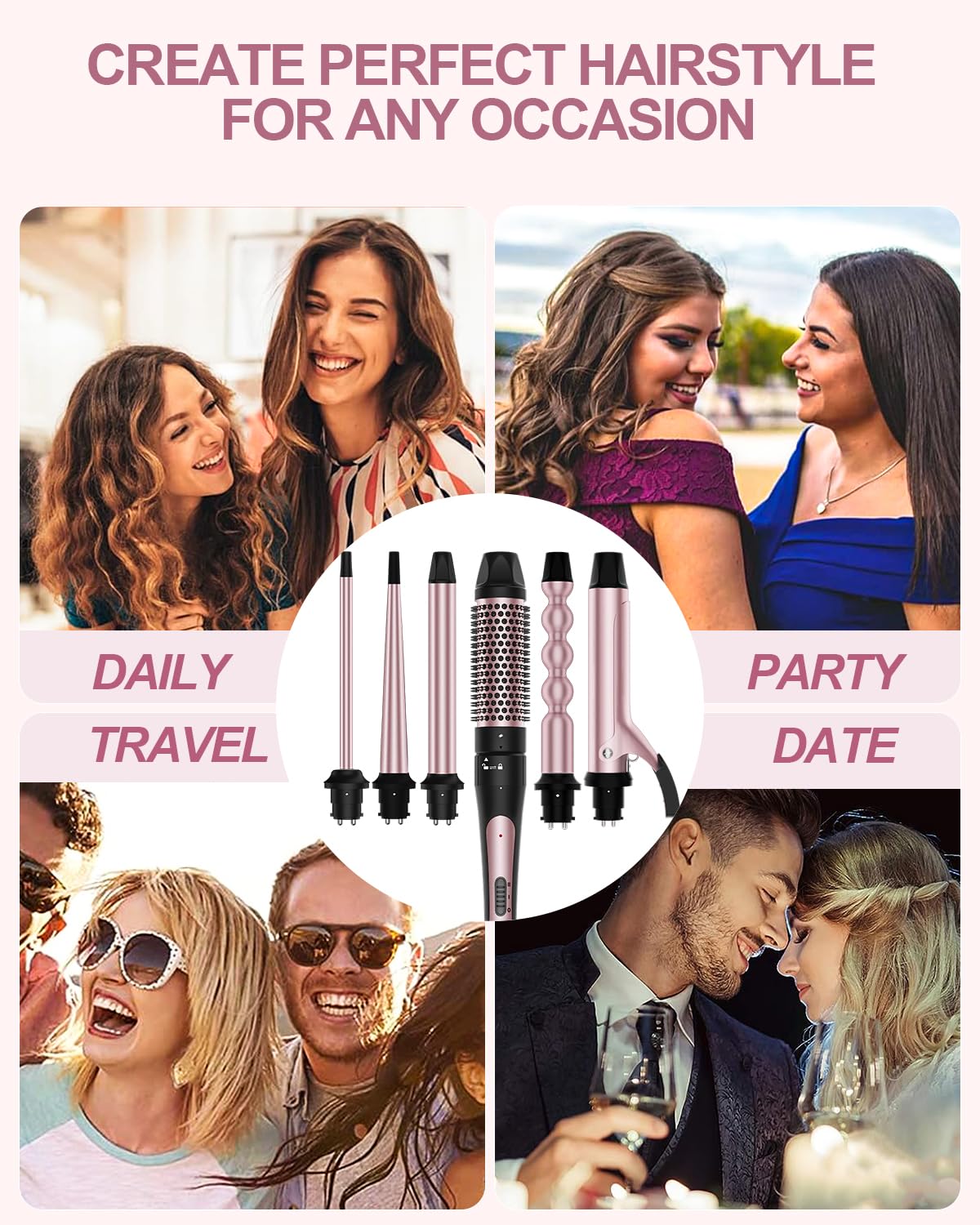 Karrong curling iron set displayed with all accessories