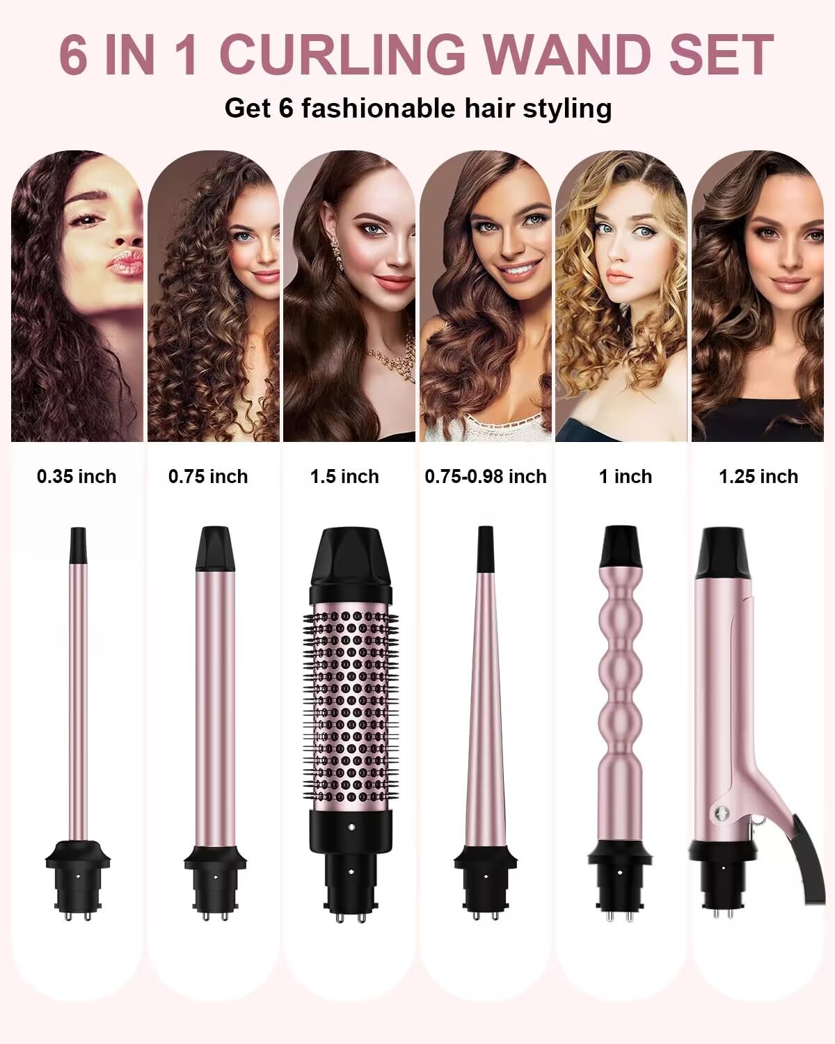 Karrong curling iron with 1 inch bubble barrel close-up