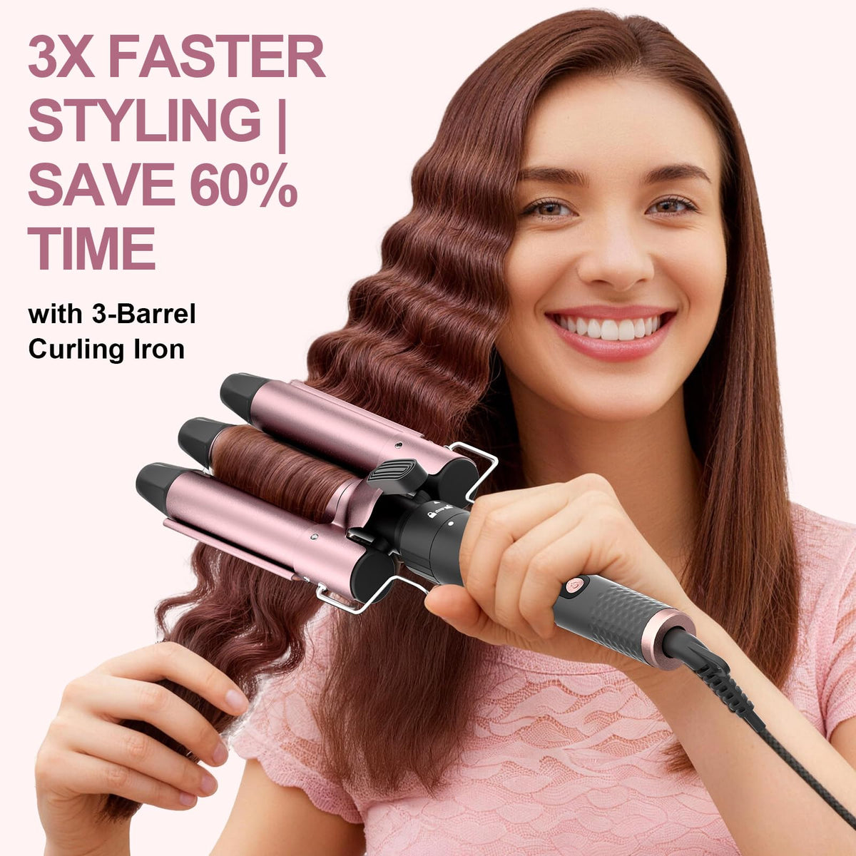 Karrong curling wand set with heat-resistant glove