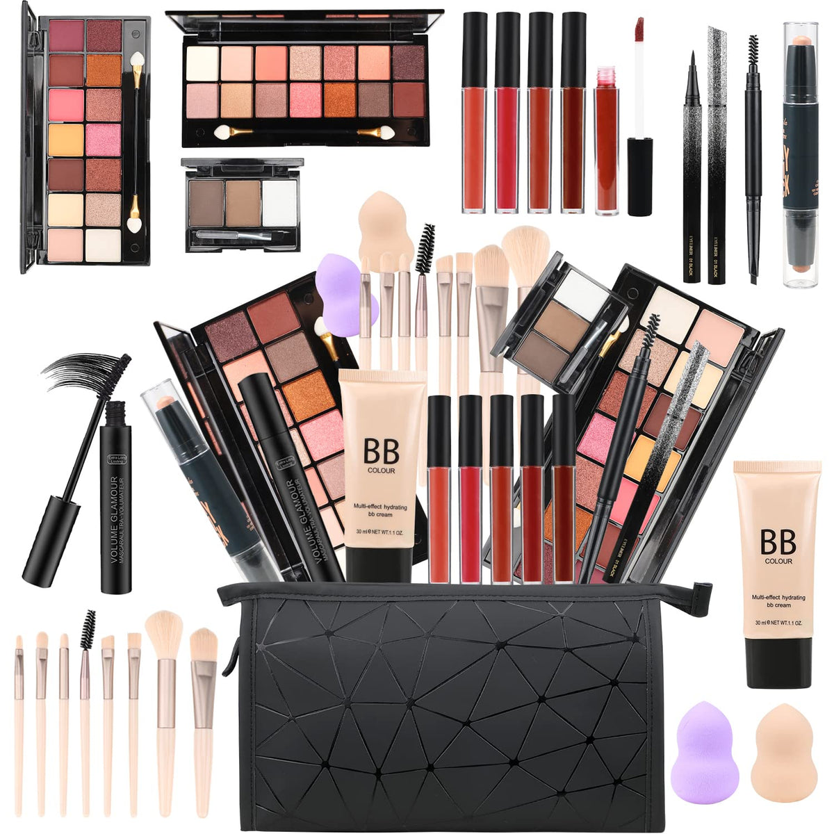 KARUIZI All in One Makeup Gift Set with two 14-colour palettes