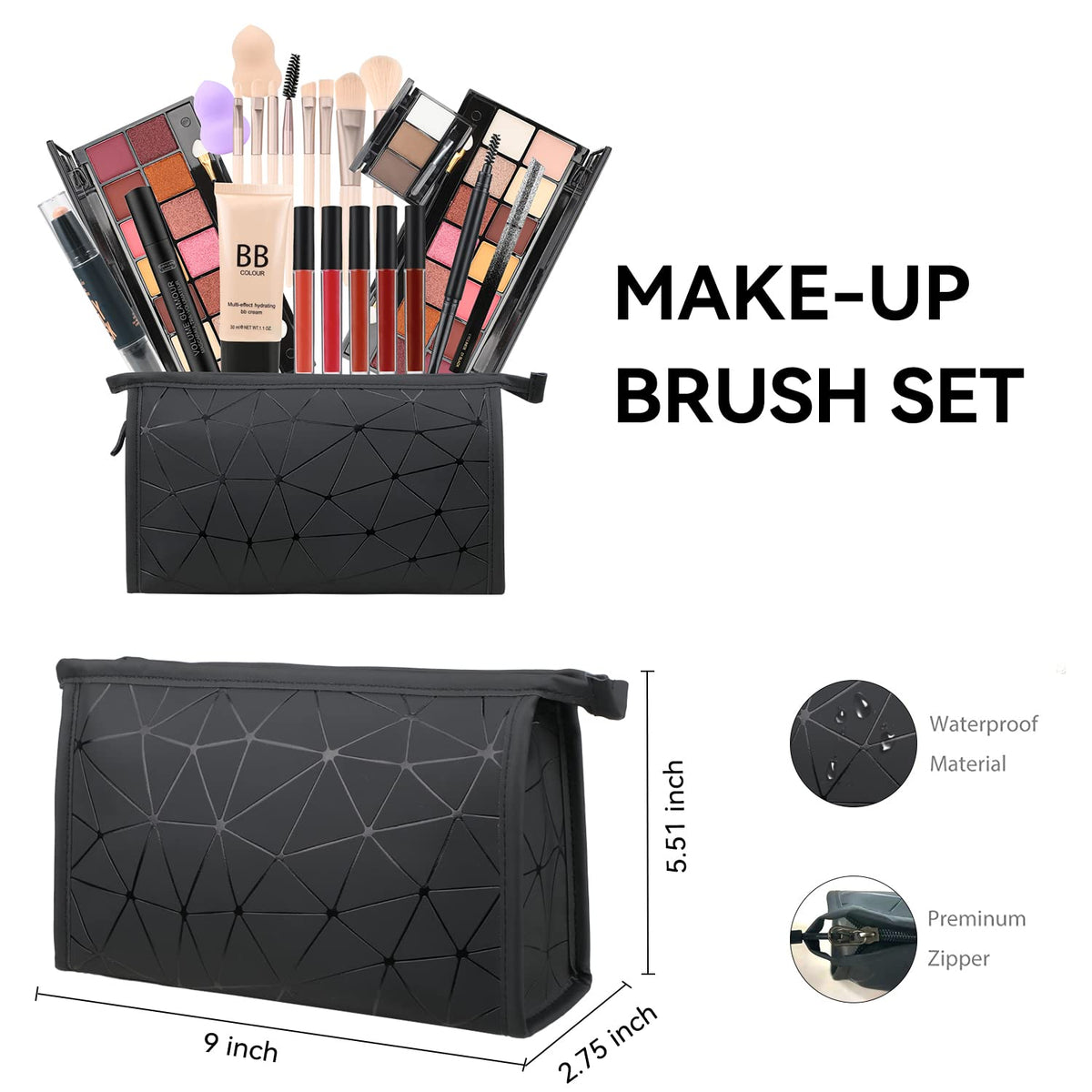 KARUIZI makeup set showcasing various eyeshadow colours