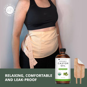 Kate Blanc castor oil pack with included pads and bottle