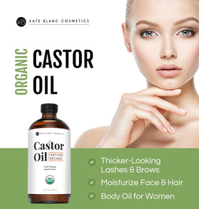 Kate Blanc Cosmetics Organic Castor Oil dropper and bottle