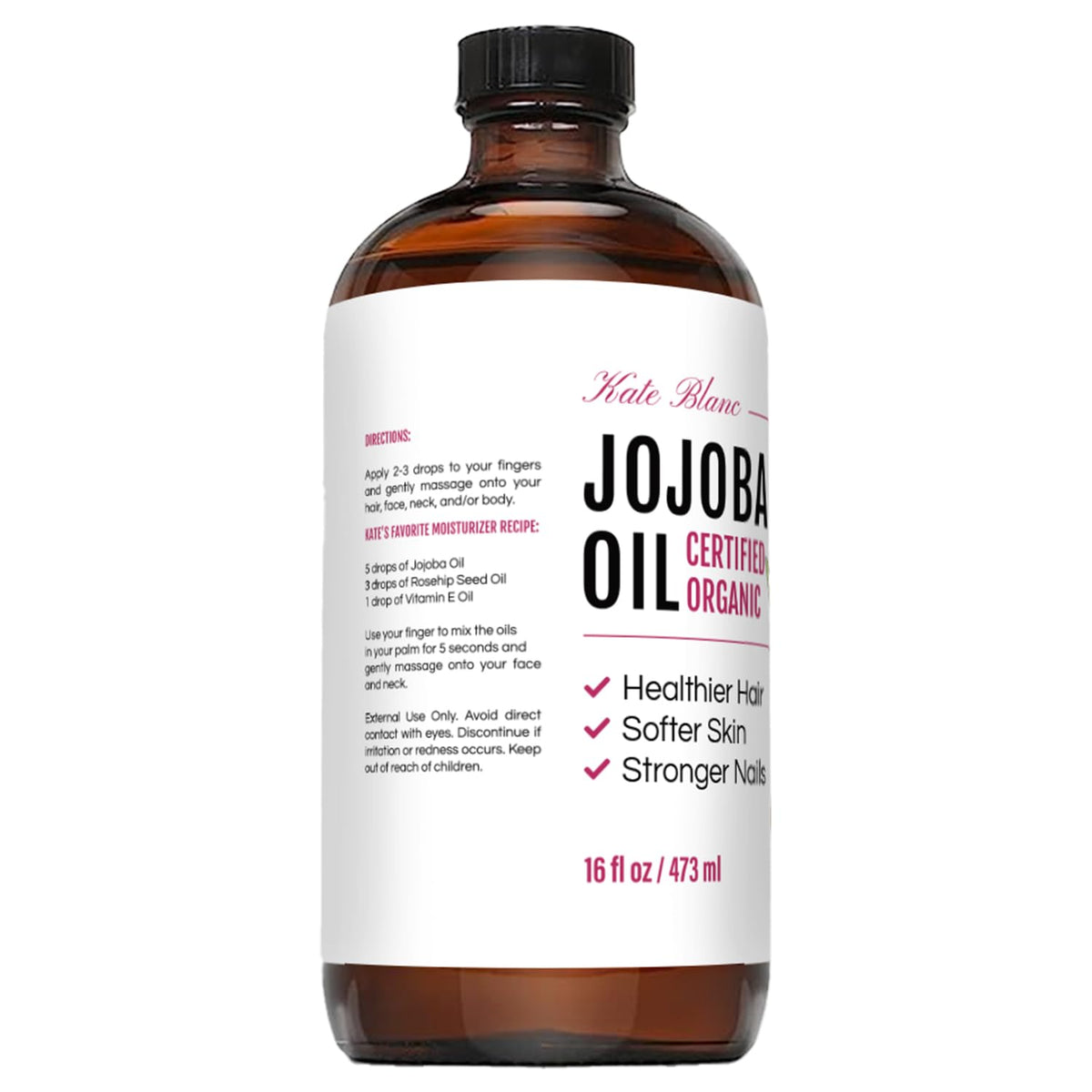 Kate Blanc Jojoba Oil with ingredients for DIY skincare