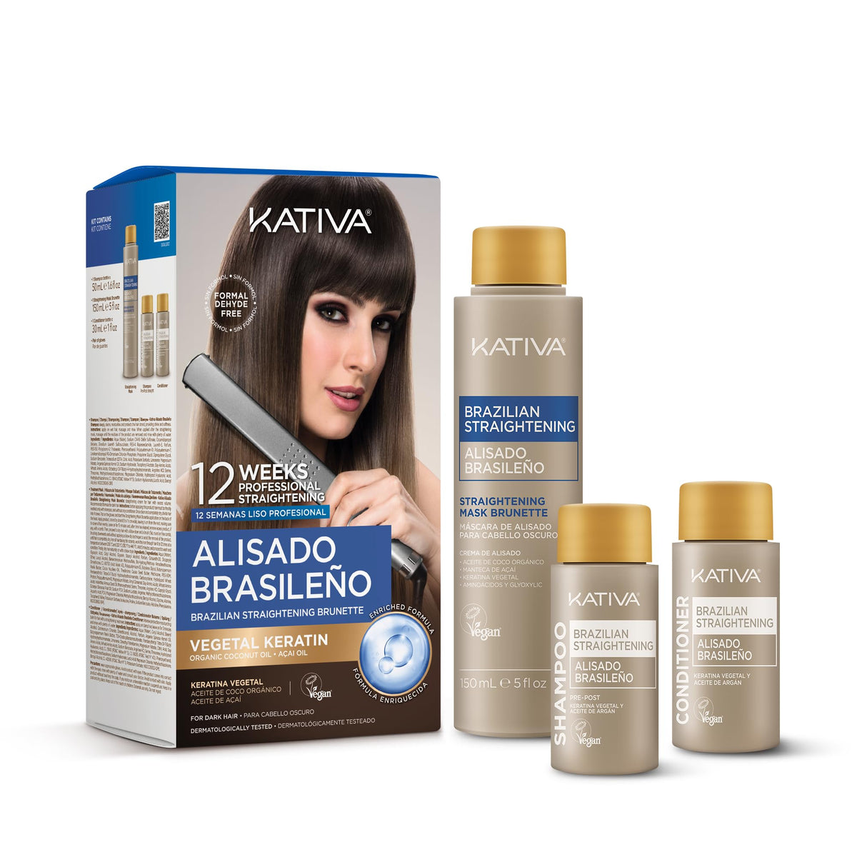 KATIVA Brazilian Keratin Hair Straightening packaging front view
