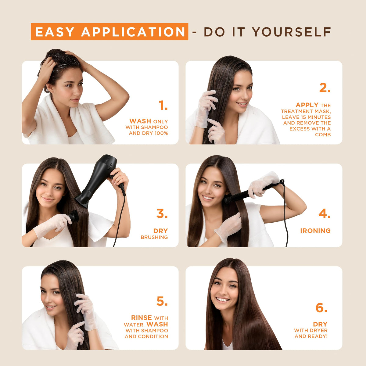 KATIVA hair straightening kit with application tools