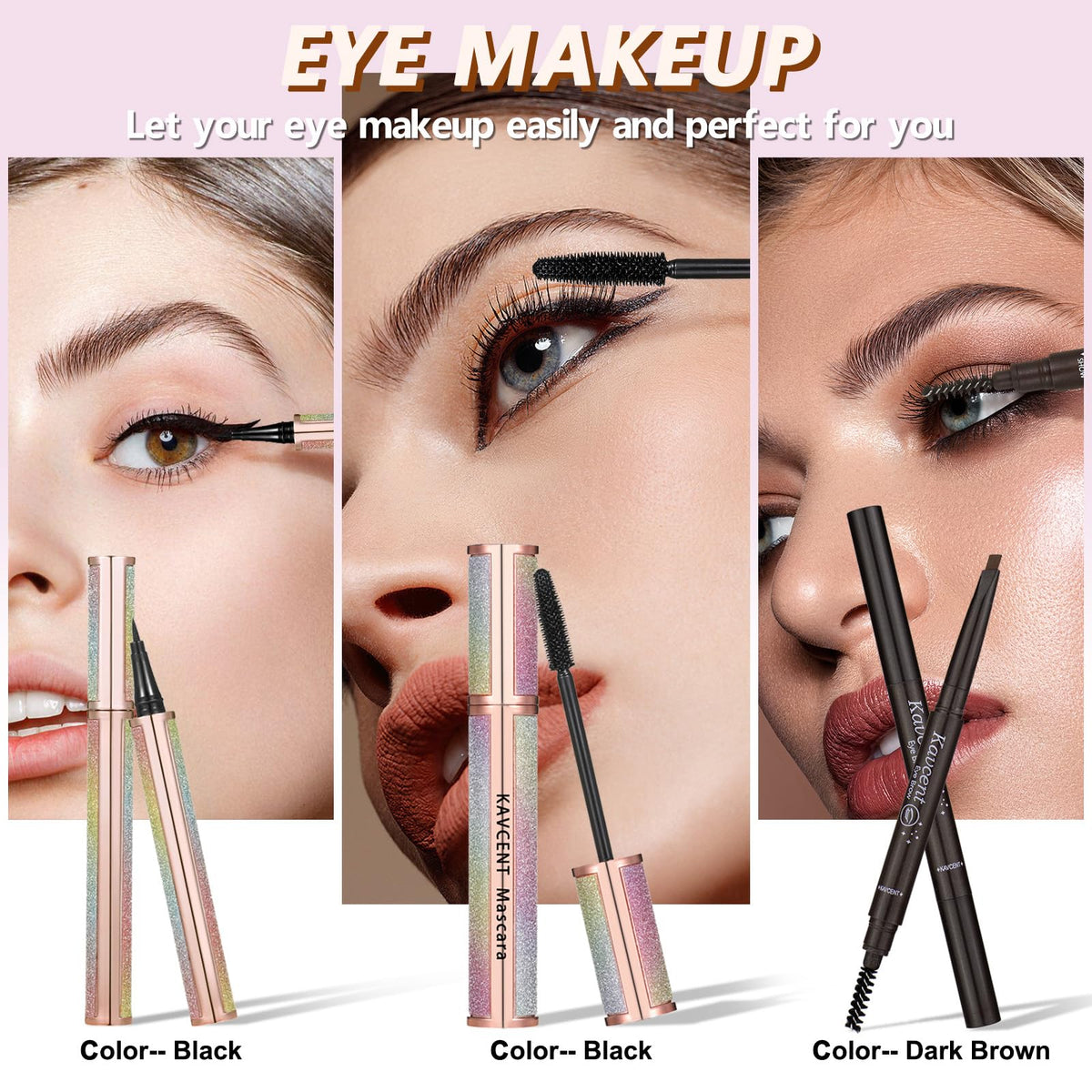 KAVCENT eyeshadow palette with vibrant colours