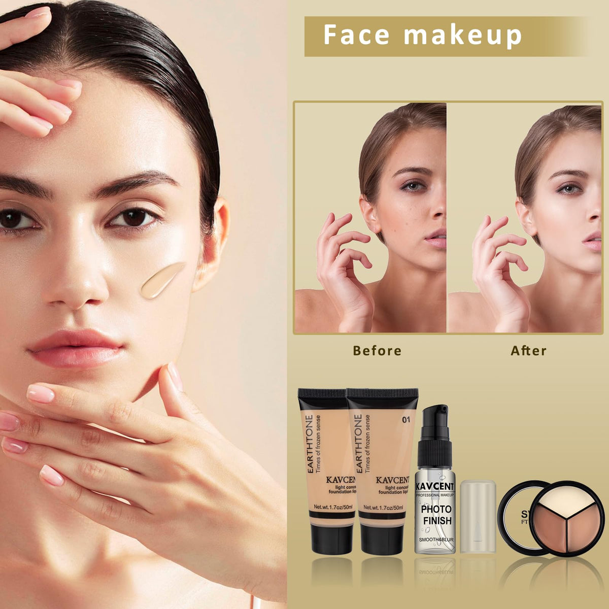 KAVCENT Makeup brushes set included in the kit