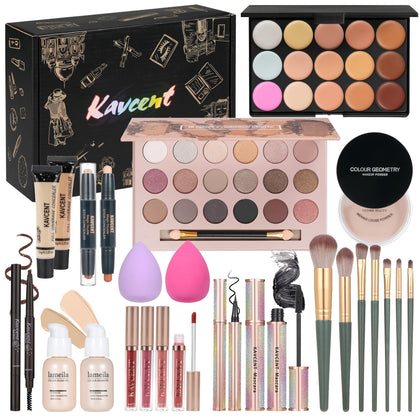 KAVCENT Makeup Kit full view with 18 colour eyeshadow palette
